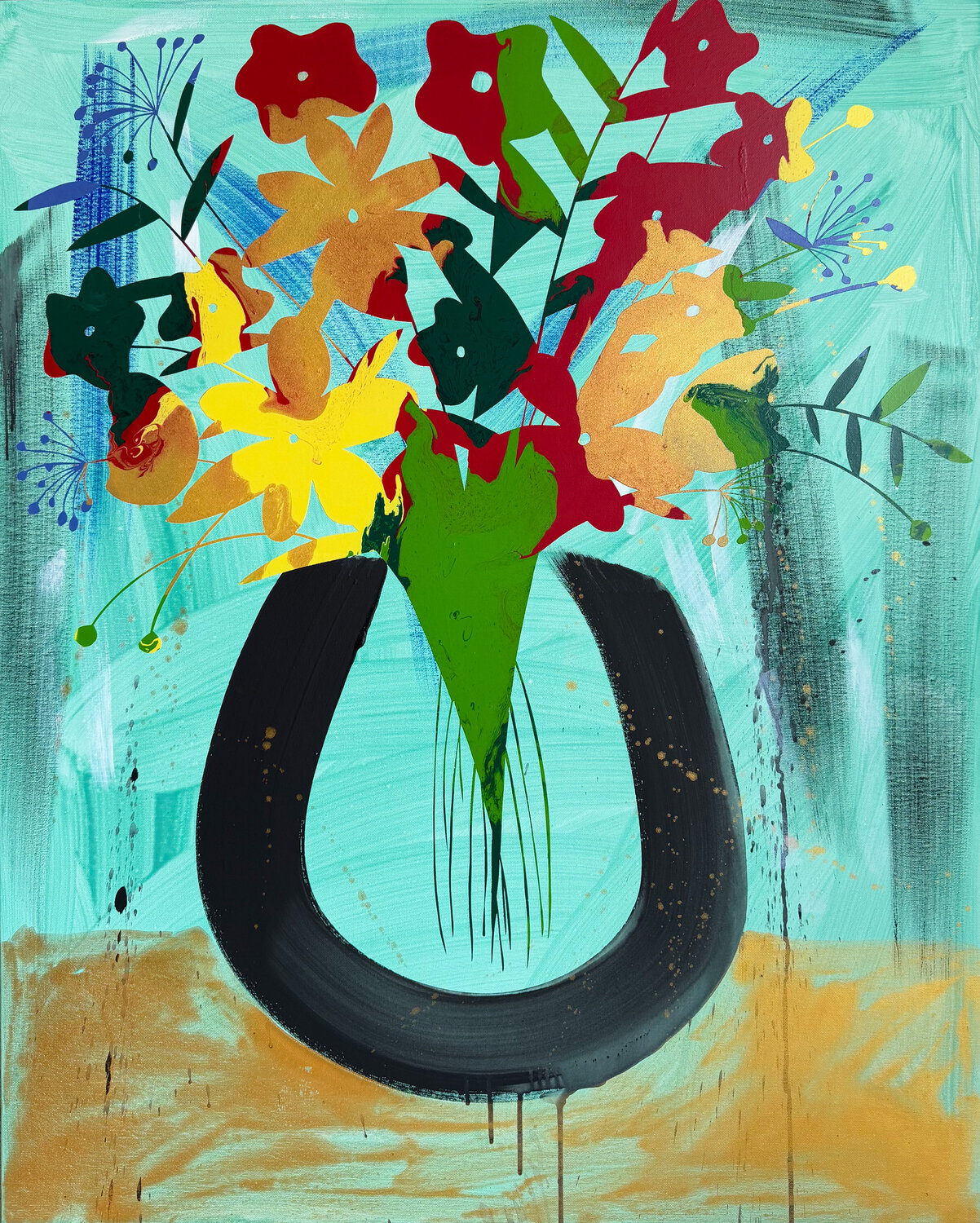 Flowers No 4 Eleni Pratsi Original painting for sale