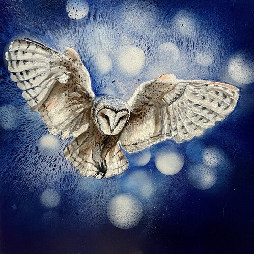 Bird #8 (owl 3) by Selene's Art, Painting for Sale on Select