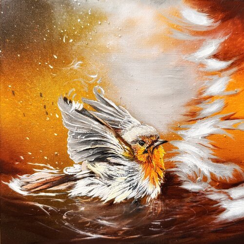Bird #31 (robin) by Selene's Art, Painting for Sale on Select