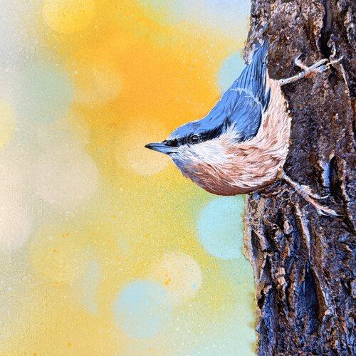 Bird #36 (nuthatch) by Selene's Art, Painting for Sale on Select