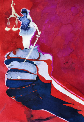 Justicia, Dios la dé, porque entre los hombres no se ve by Arturo Prins, Painting for Sale on Select