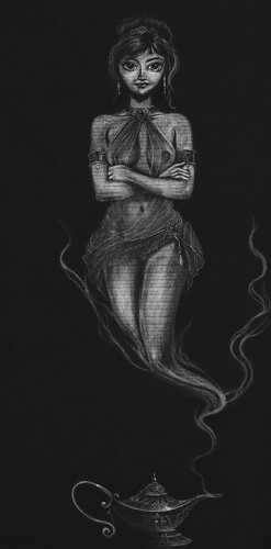 - ¿Qué deseas amo? - Nada Jinniyya by Arturo Prins, Drawing for Sale on Select