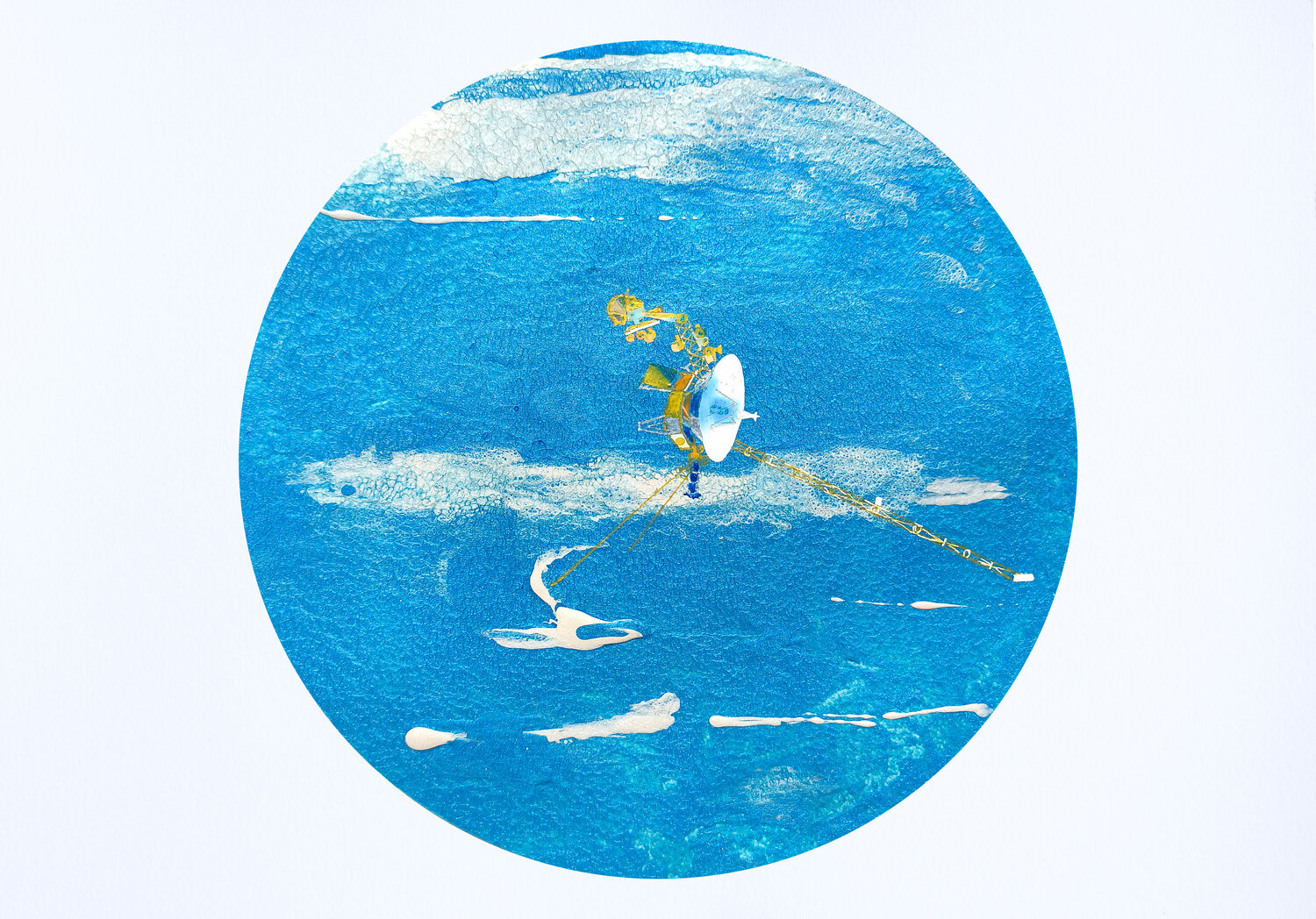 Neptuno y Voyager 2 Arturo Prins Original painting for sale