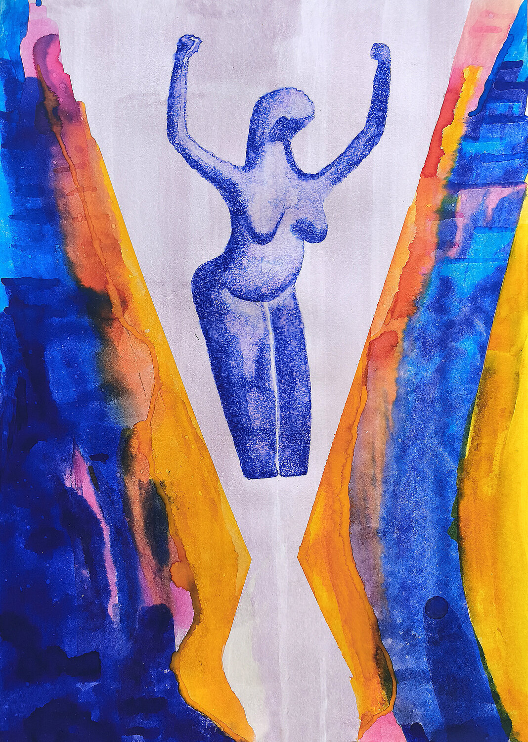 Diosa Serpiente con Cabeza de Pájaro Arturo Prins Original painting for sale