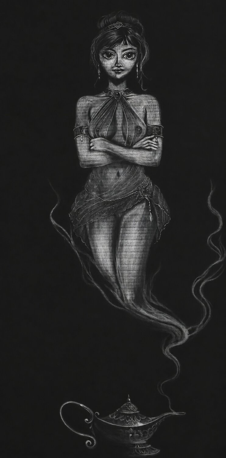 - ¿Qué deseas amo? - Nada Jinniyya Arturo Prins Drawing for sale