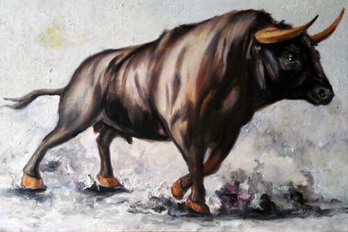 TAUREAU. by Daniel Burgraeve, Painting for Sale on Select