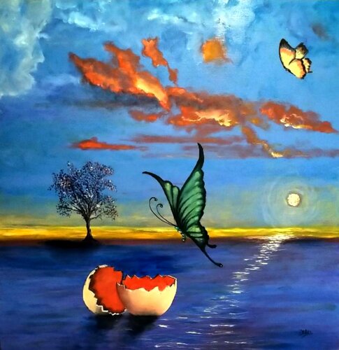 CYCLE DE LA VIE. SURRÉALISME by Daniel Burgraeve, Painting for Sale on Select