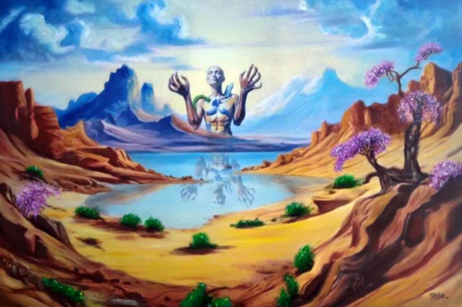 la quête intérieure dans un paysage harmonieux Daniel Burgraeve Original painting for sale