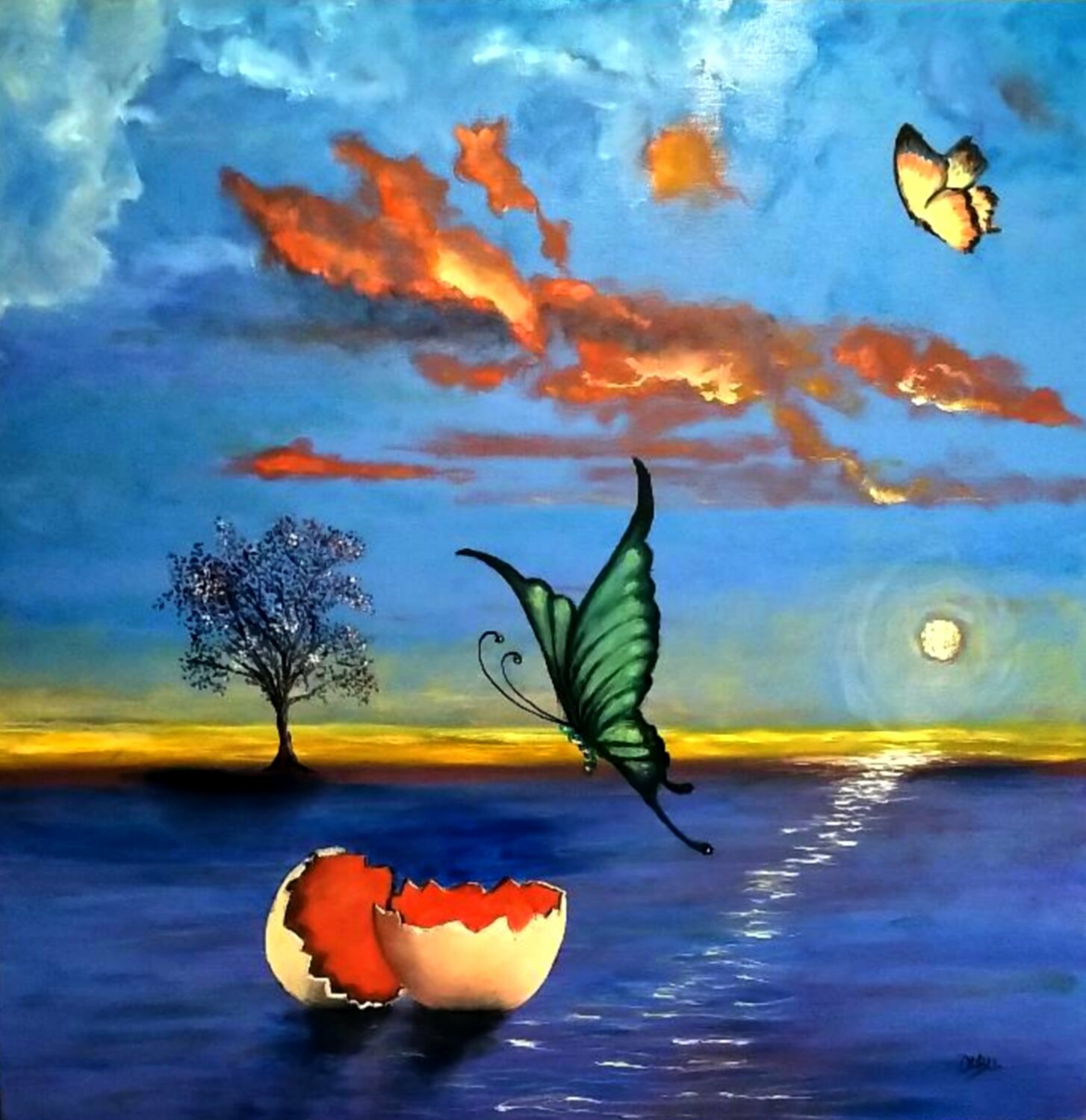 CYCLE DE LA VIE. SURRÉALISME Daniel Burgraeve Original painting for sale