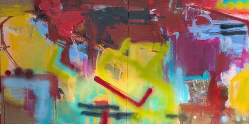 Komposition Nr. 8 (Diptychon) by Josef Thalhofer, Painting for Sale on Select