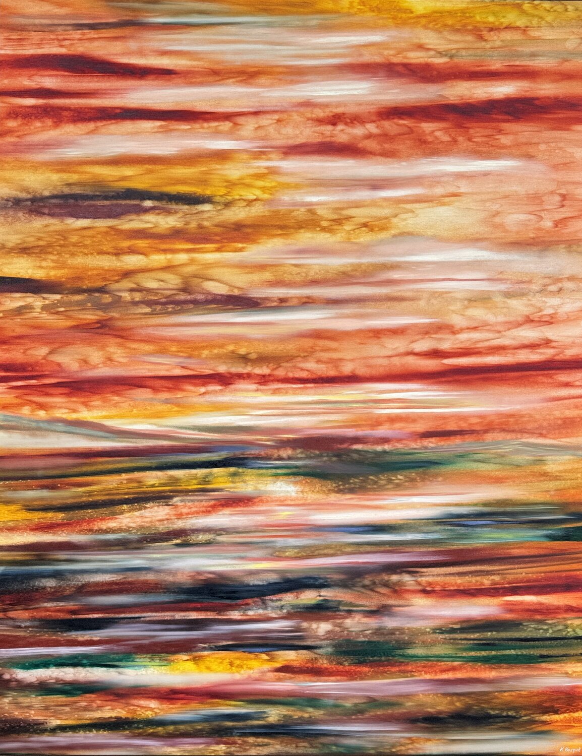 Embers of the Horizon Khrystyna Kozyuk Original painting for sale