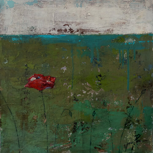 ESTUDIO  PAISAJE  AMAPOLAS by Josep Pozo, Painting for Sale on Select
