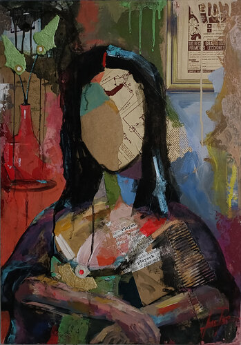 NOTA 4 GIOCONDA by Josep Pozo, Painting for Sale on Select