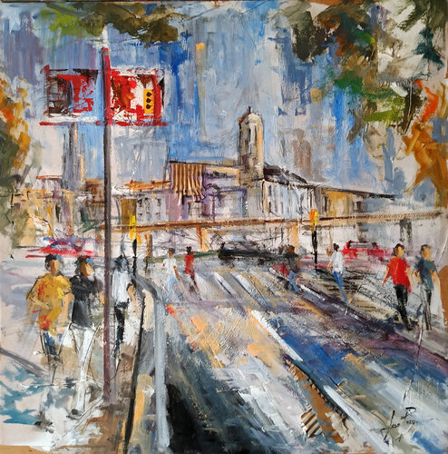 VISTA CATEDRAL GIRONA DESDE LA DEVESA by Josep Pozo, Painting for Sale on Select
