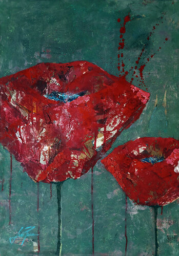 PAPAVER ROJO 001 by Josep Pozo, Painting for Sale on Select