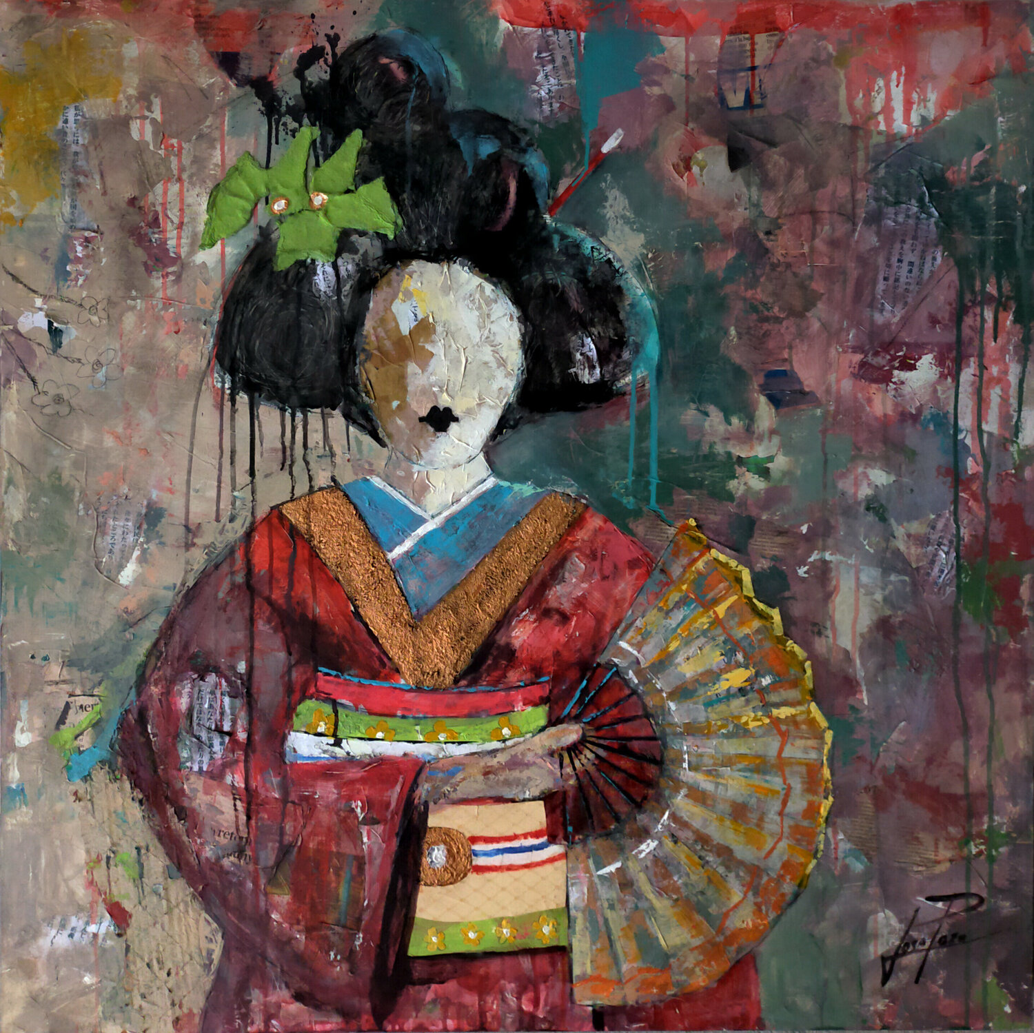 SERIE GEISHA 00069 Josep Pozo Original painting for sale