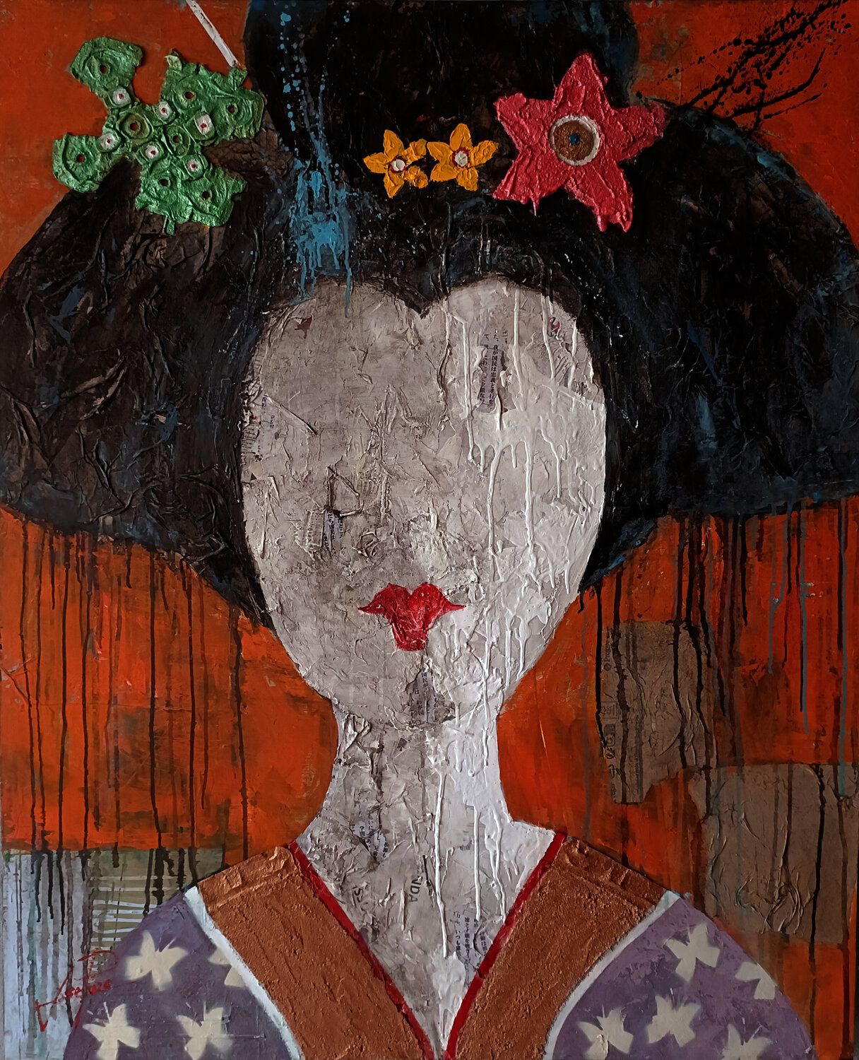SERIE GEISHA 00084 Josep Pozo Original painting for sale