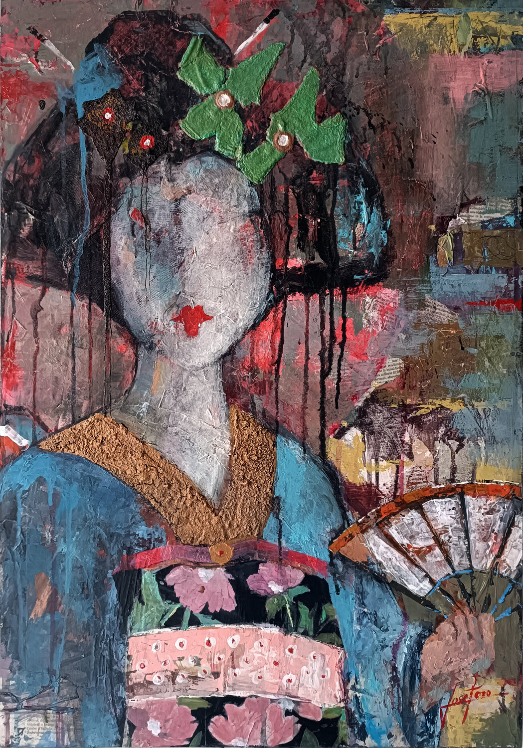 SERIE GEISHA 00087 Josep Pozo Original painting for sale