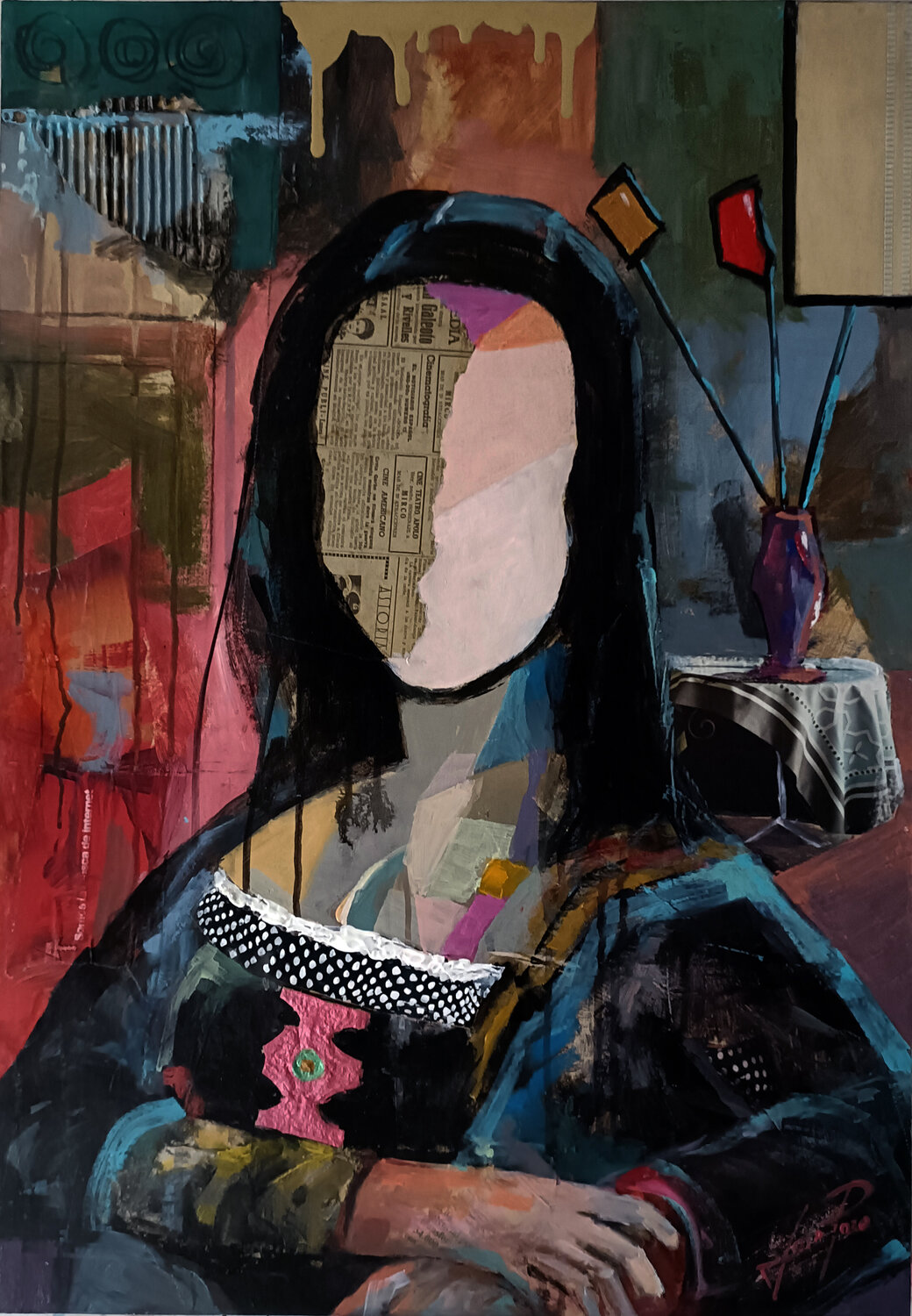 NOTA  2 GIOCONDA Josep Pozo Original painting for sale