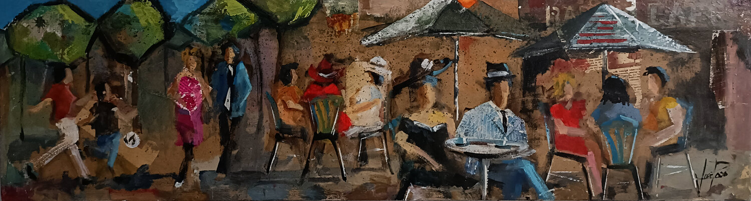 TERRAZA PARISINA Josep Pozo Original painting for sale