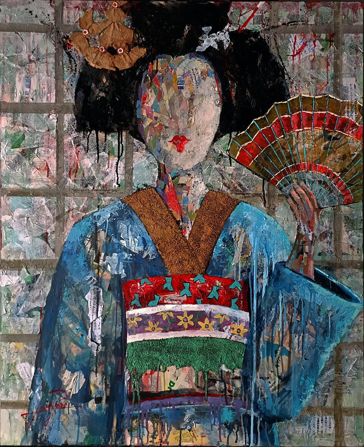 SERIE GEISHA 00092 Josep Pozo Original painting for sale
