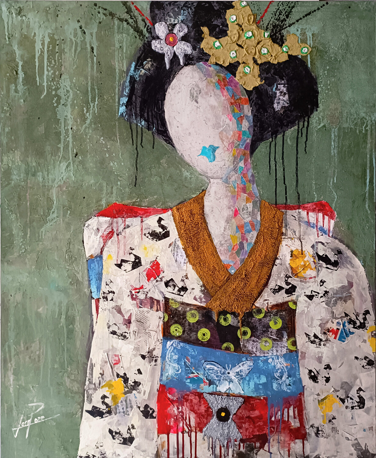 SERIE GEISHA 00098 Josep Pozo Original painting for sale