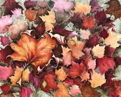 Autumn leaves III by Gita Kalishoek, Painting for Sale on Select