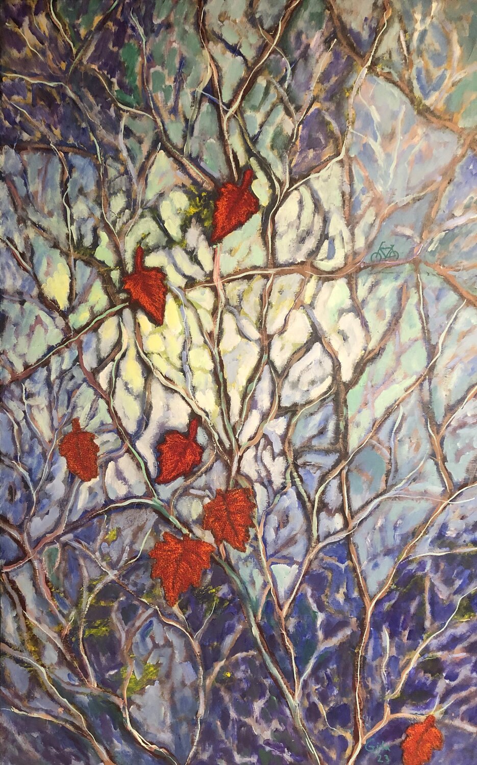 red leaves Gita Kalishoek Original painting for sale