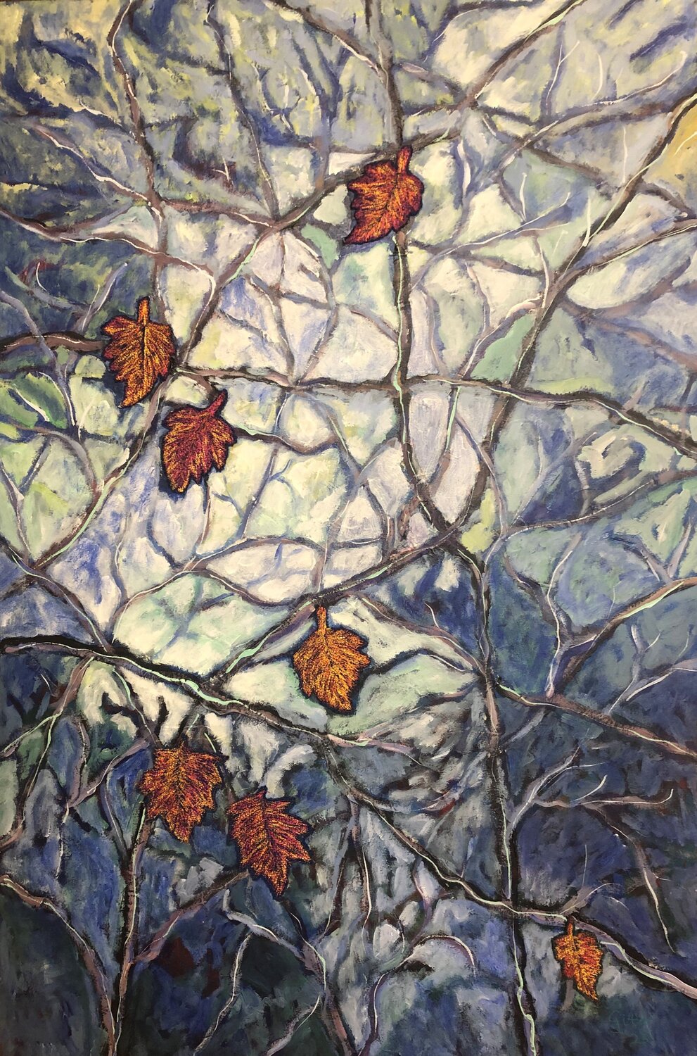 leaves in winter Gita Kalishoek Original painting for sale