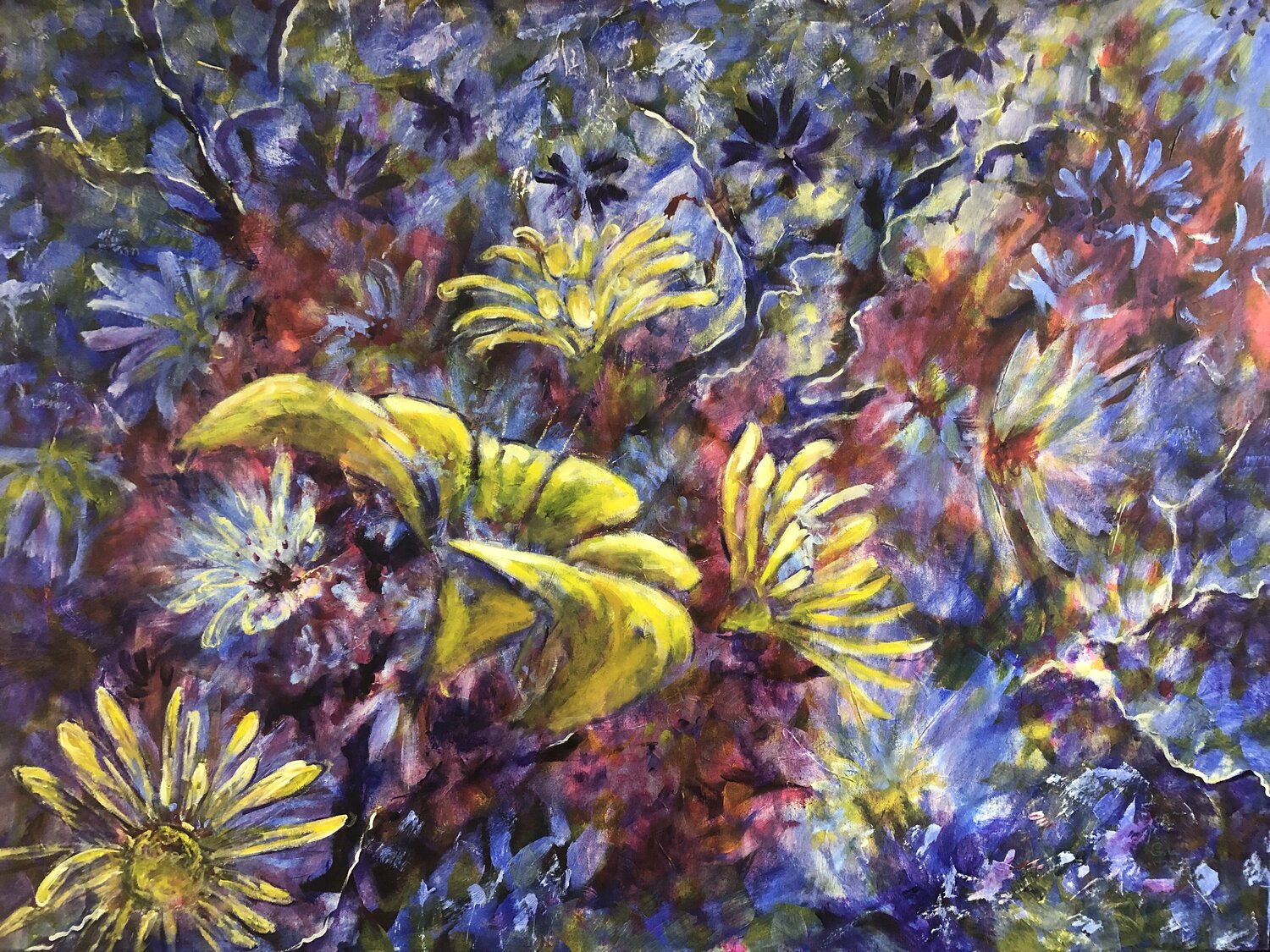 Floral abstract Gita Kalishoek Original painting for sale
