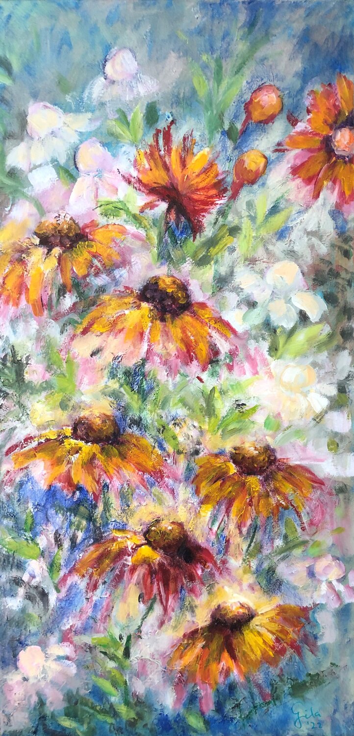 Rudbeckia Gita Kalishoek Original painting for sale