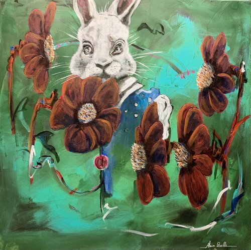 White Rabbit by Alain Bulle, Painting for Sale on Select