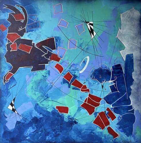 Les lettres du destin by Alain Bulle, Painting for Sale on Select