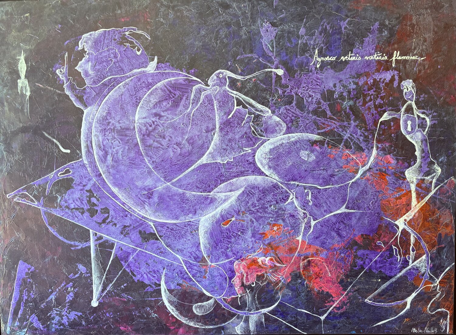Le feu de mes amours anciennes Alain Bulle Original painting for sale
