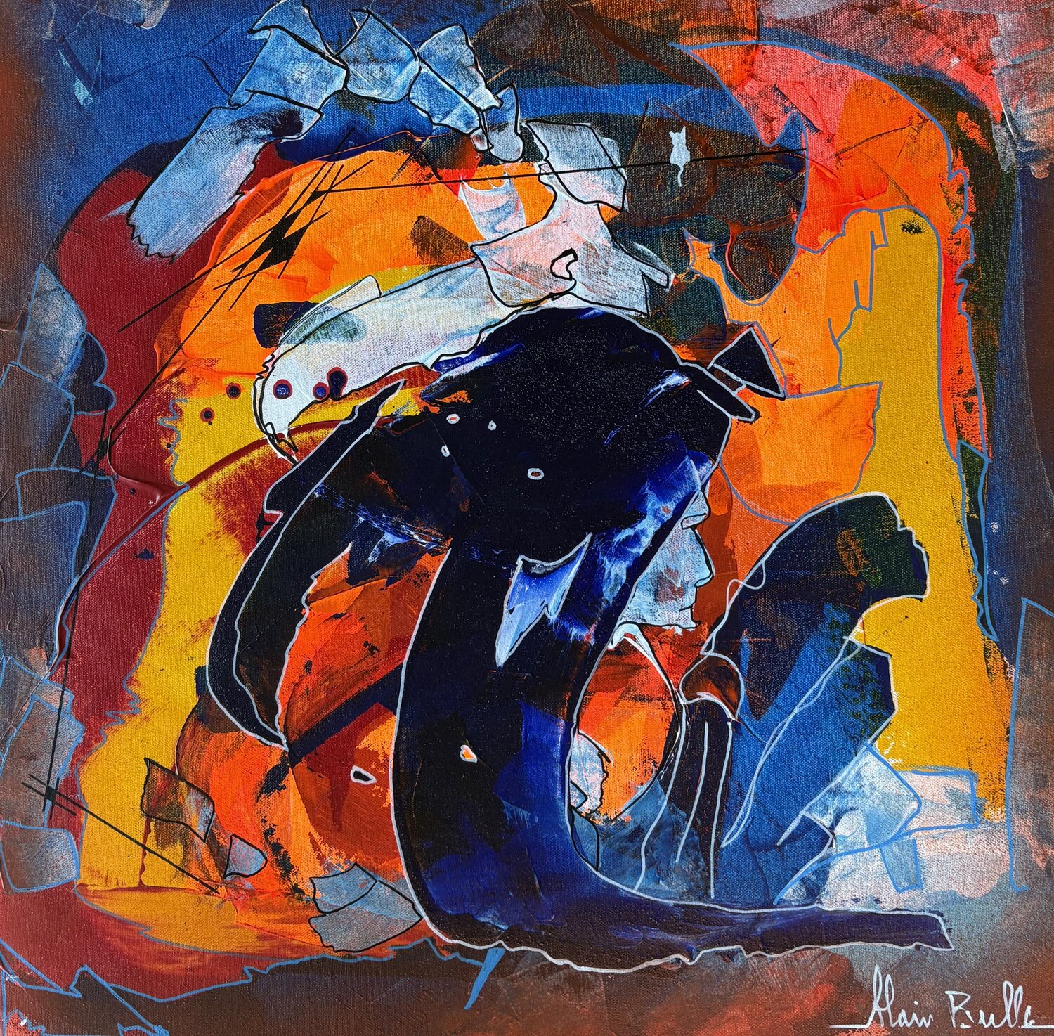 Le gardien Alain Bulle Original painting for sale