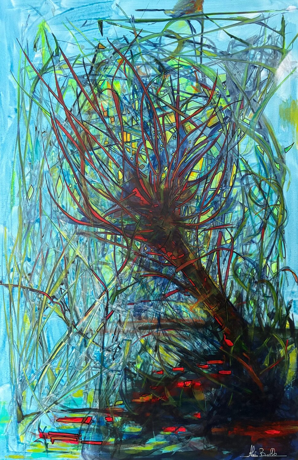Saule du marécage Alain Bulle Original painting for sale