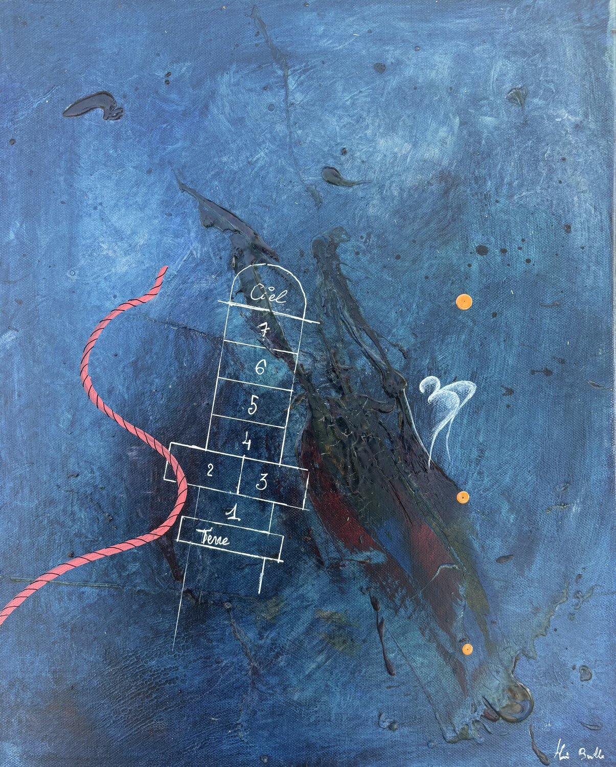 La marelle Alain Bulle Original painting for sale
