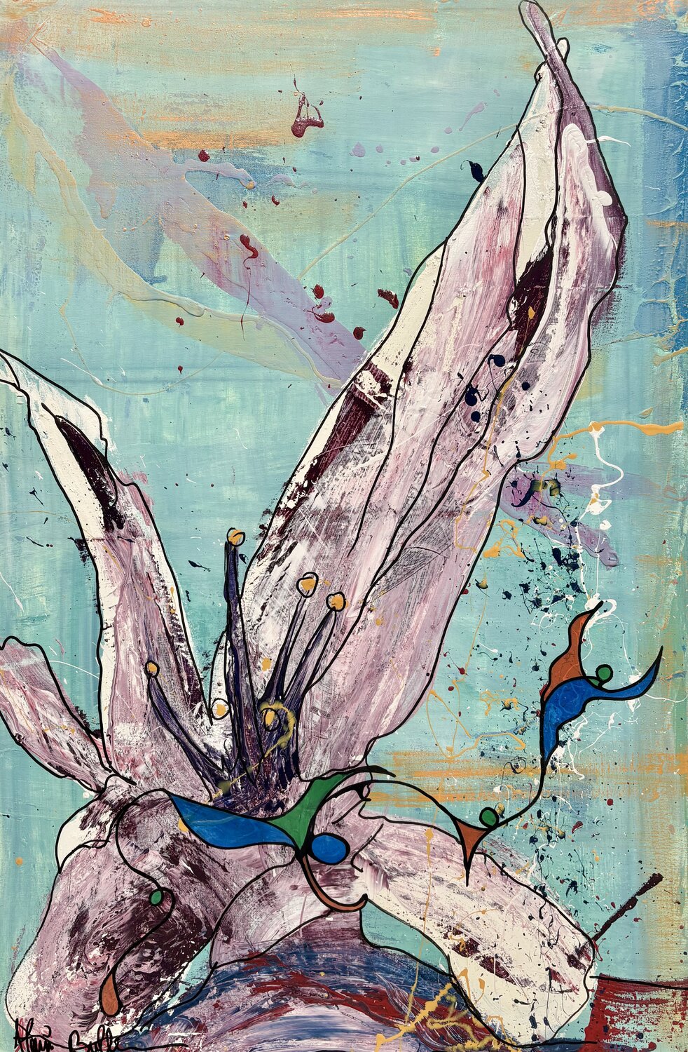 Nid d'anges `2 Alain Bulle Original painting for sale