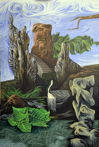 The Literati Stone by Caner Karavit, Painting for Sale on Select