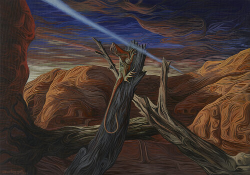 FLAMING MOUNTAINS by Caner Karavit, Painting for Sale on Select