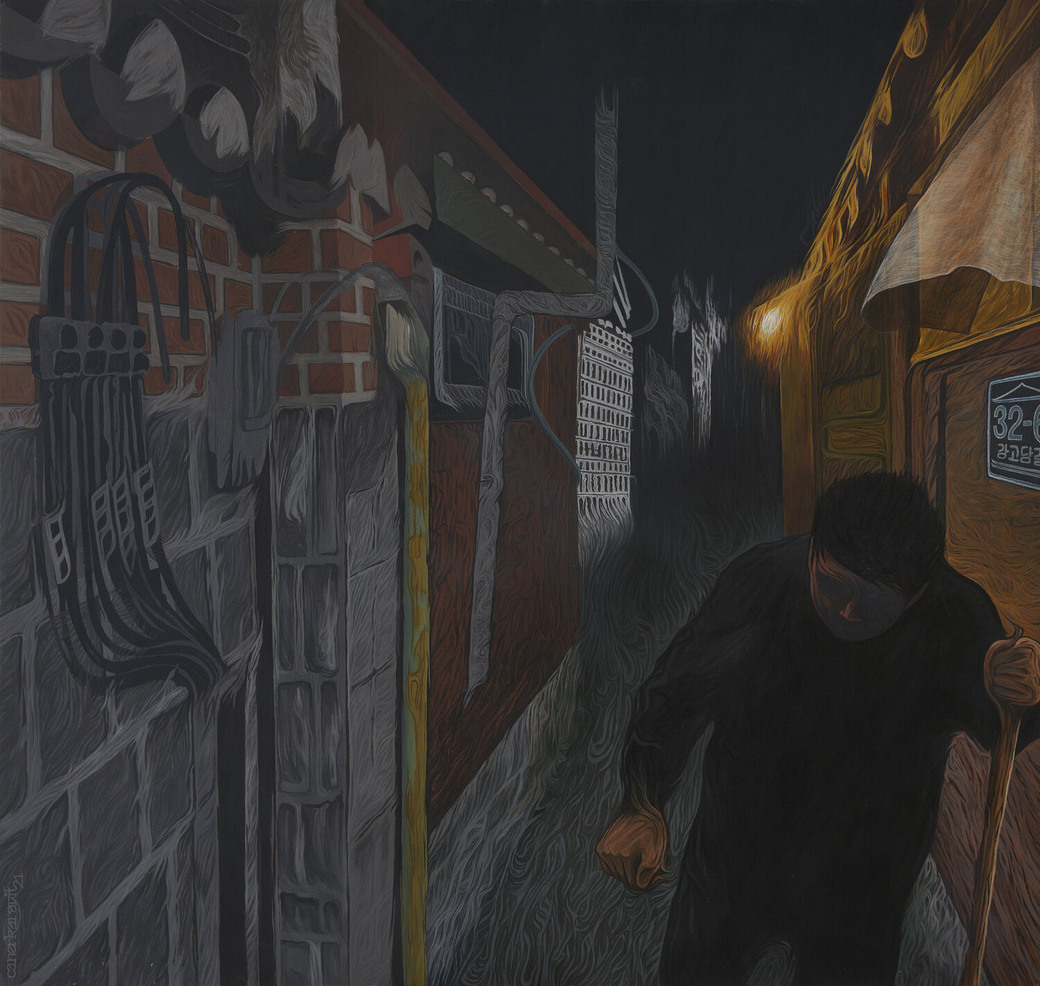 NO:32-6 Tired Night Caner Karavit Original painting for sale