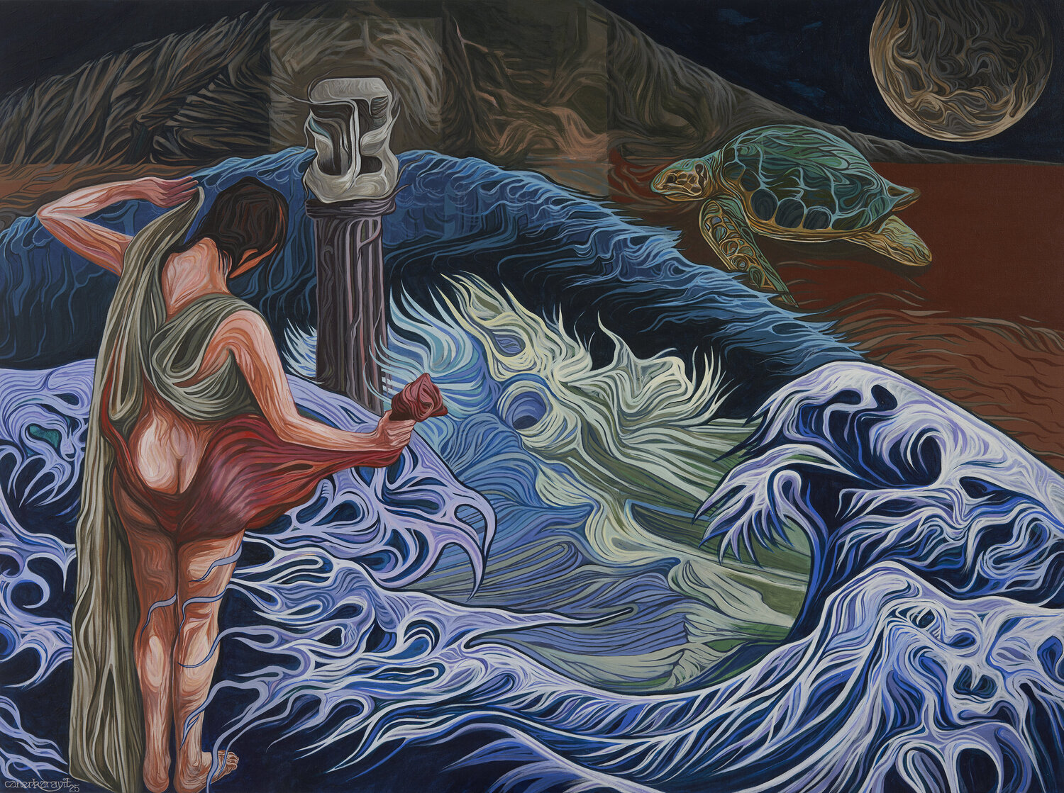 Shame of Poseidon Caner Karavit Original painting for sale