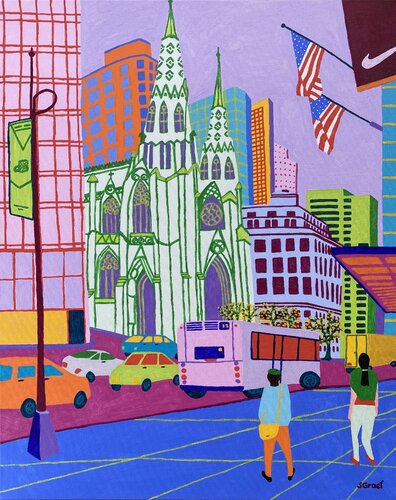 St. Patrick's Cathedral by Sue Graef, Painting for Sale on Select