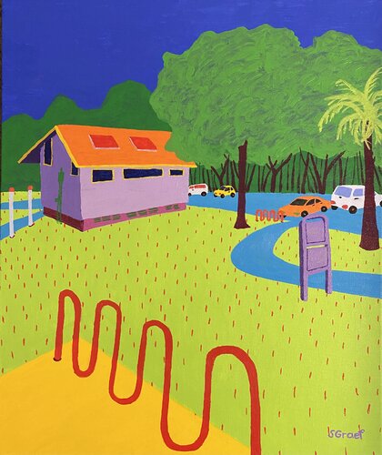Bike Racks by Sue Graef, Painting for Sale on Select
