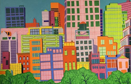 Somewhere Else in New York by Sue Graef, Painting for Sale on Select