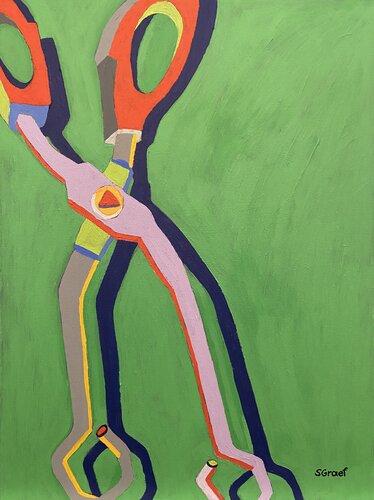 Tongs Dancing on Green by Sue Graef, Painting for Sale on Select
