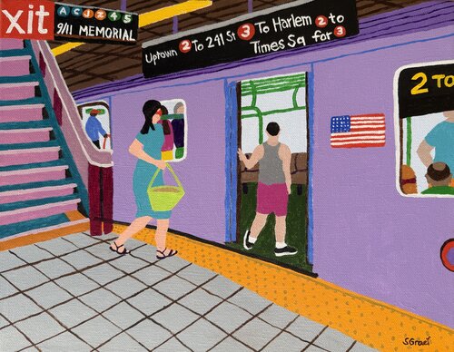 Catching the Train by Sue Graef, Painting for Sale on Select