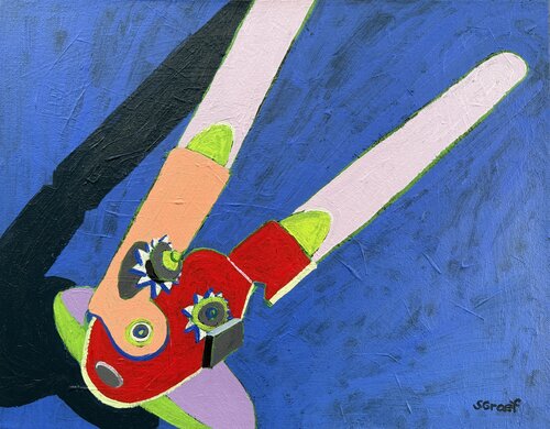 Can Opener on Blue by Sue Graef, Painting for Sale on Select