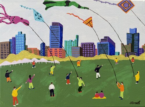 Kite Festival by Sue Graef, Painting for Sale on Select