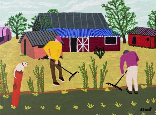 Working on the Farm by Sue Graef, Painting for Sale on Select